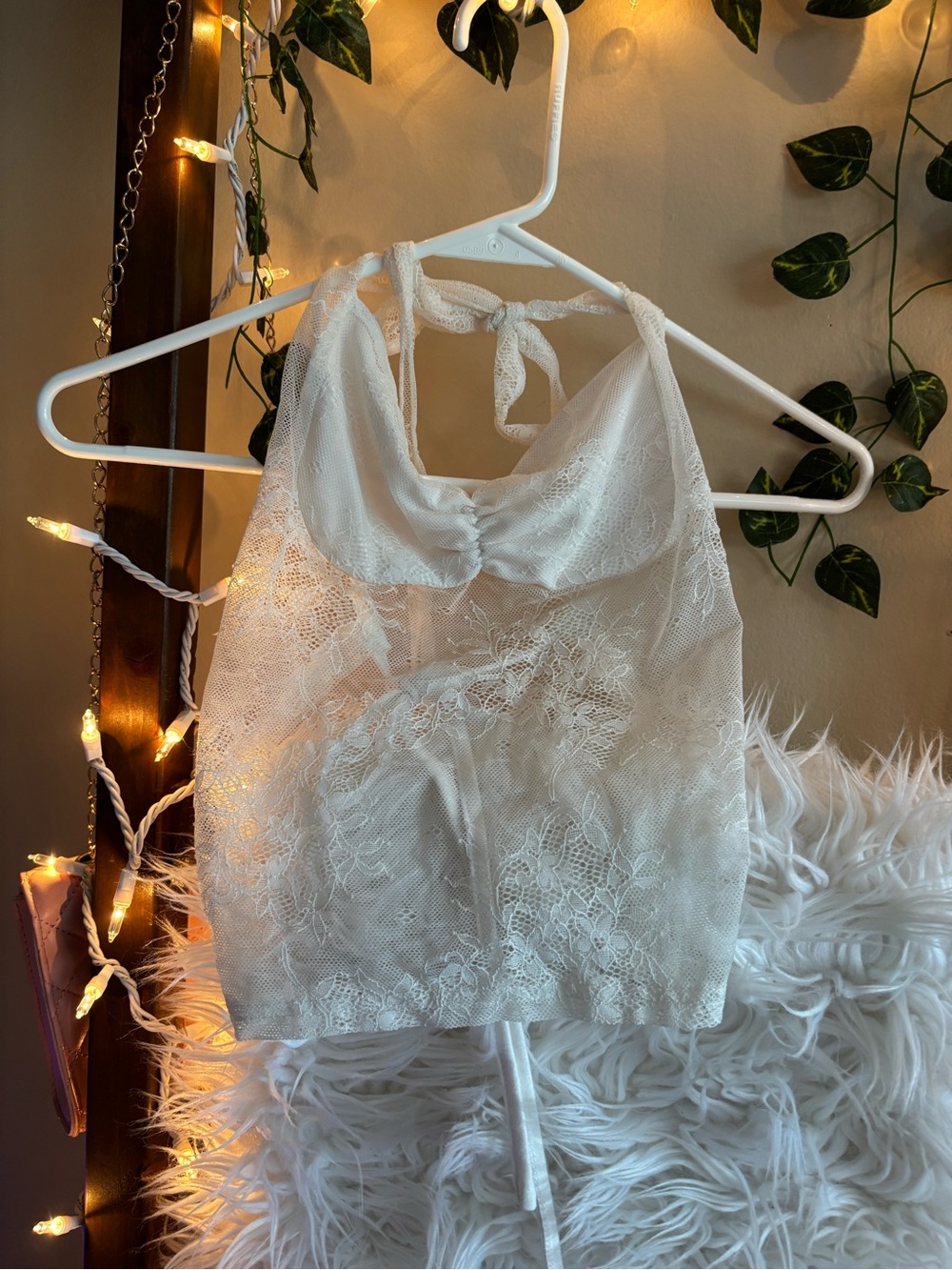 White Lace Halter Crop Top - Women Intimates & Sleepwear